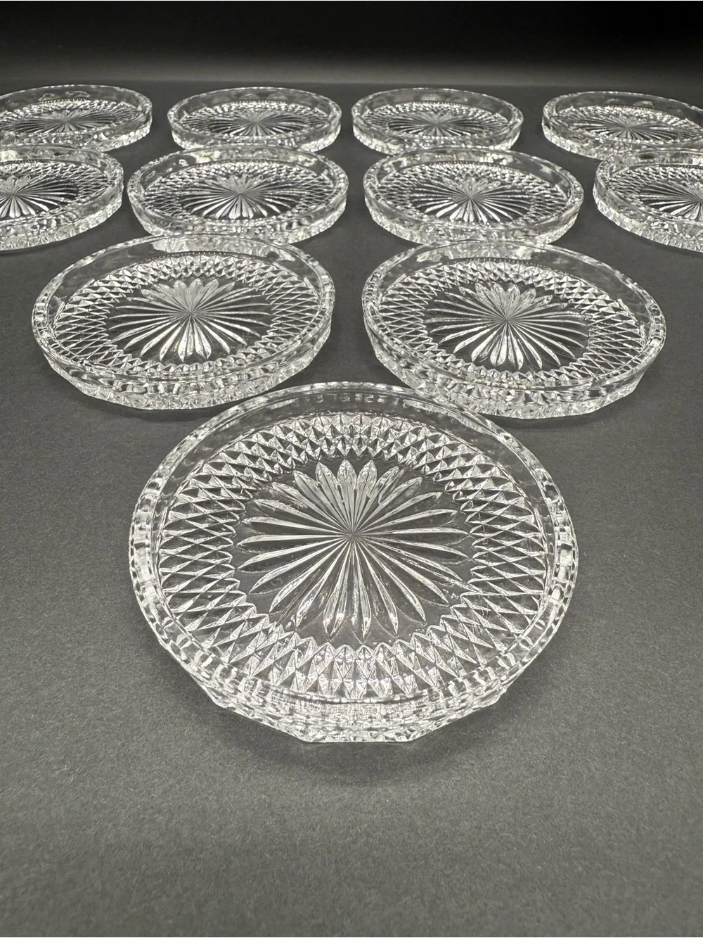 Crystal Coasters VINTAGE Tritschler Winterhalder Bleikristall Starburst QTY 11